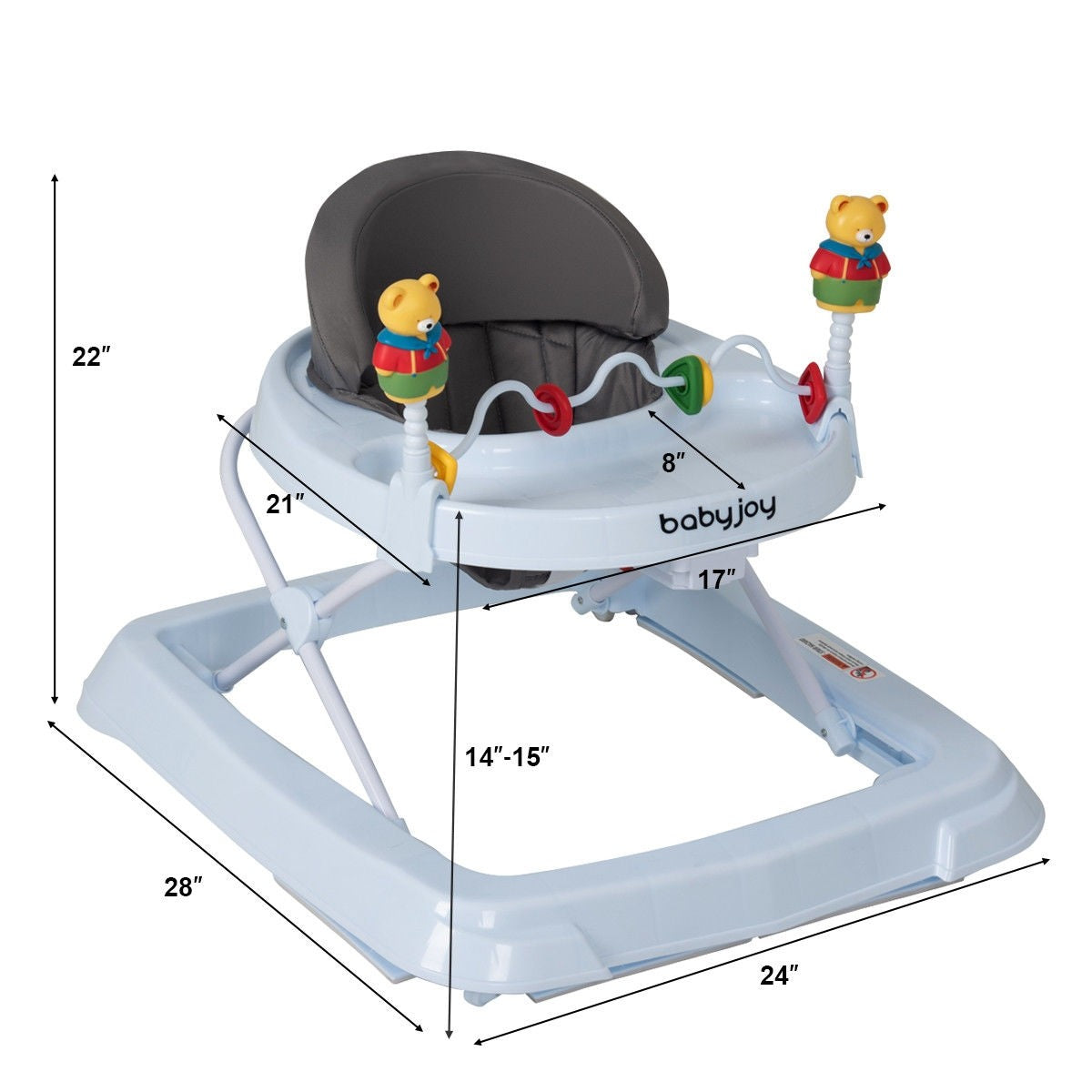 Baby Walker, Foldable Activity Walker Helper with Adjustable Height