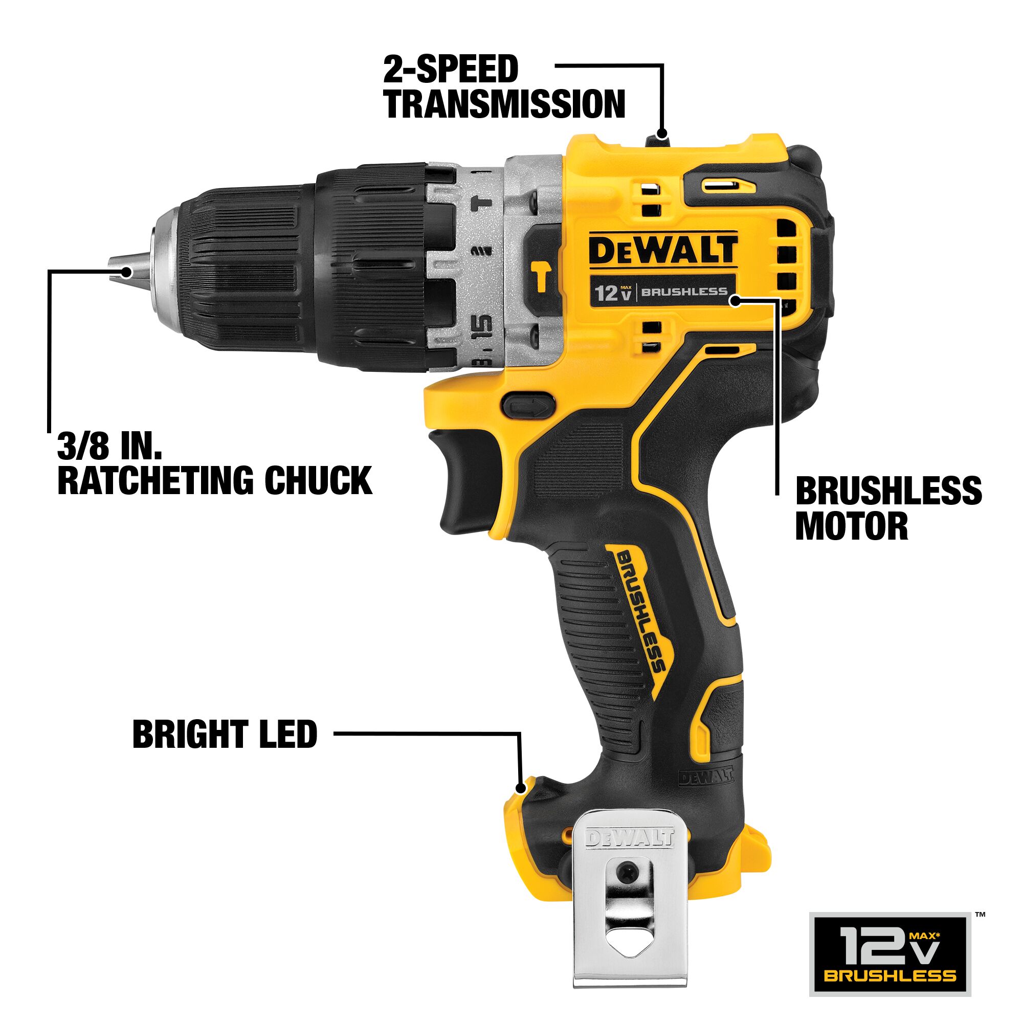 DEWALT DCD706B XTREME 3/8-in 12-volt Max Brushless Cordless Hammer Drill