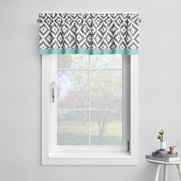 Bacati Love Grey mint Window Valance