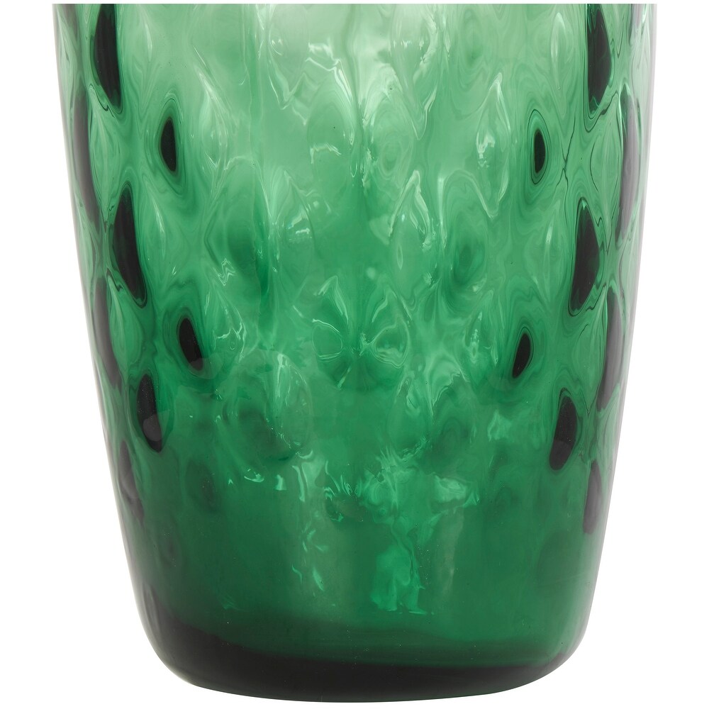 Green Glass Handmade Ombre Vase