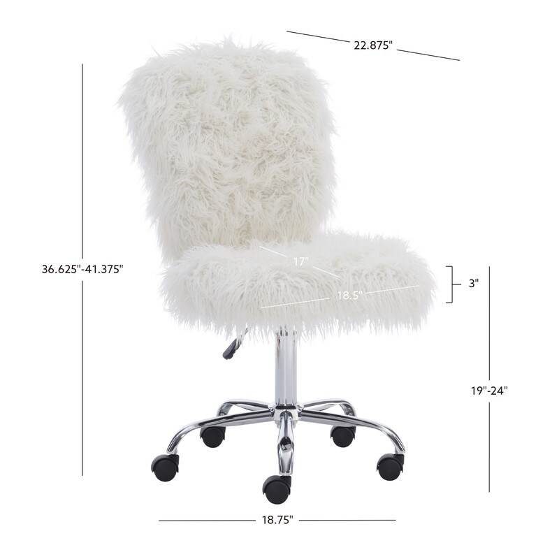 Clara Faux Fur Armless Office Chair