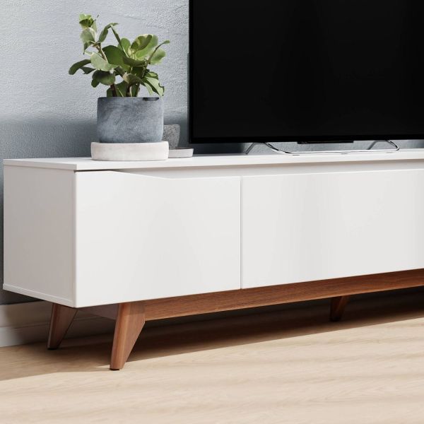 Salle 86.41 TV Stand in White Gloss