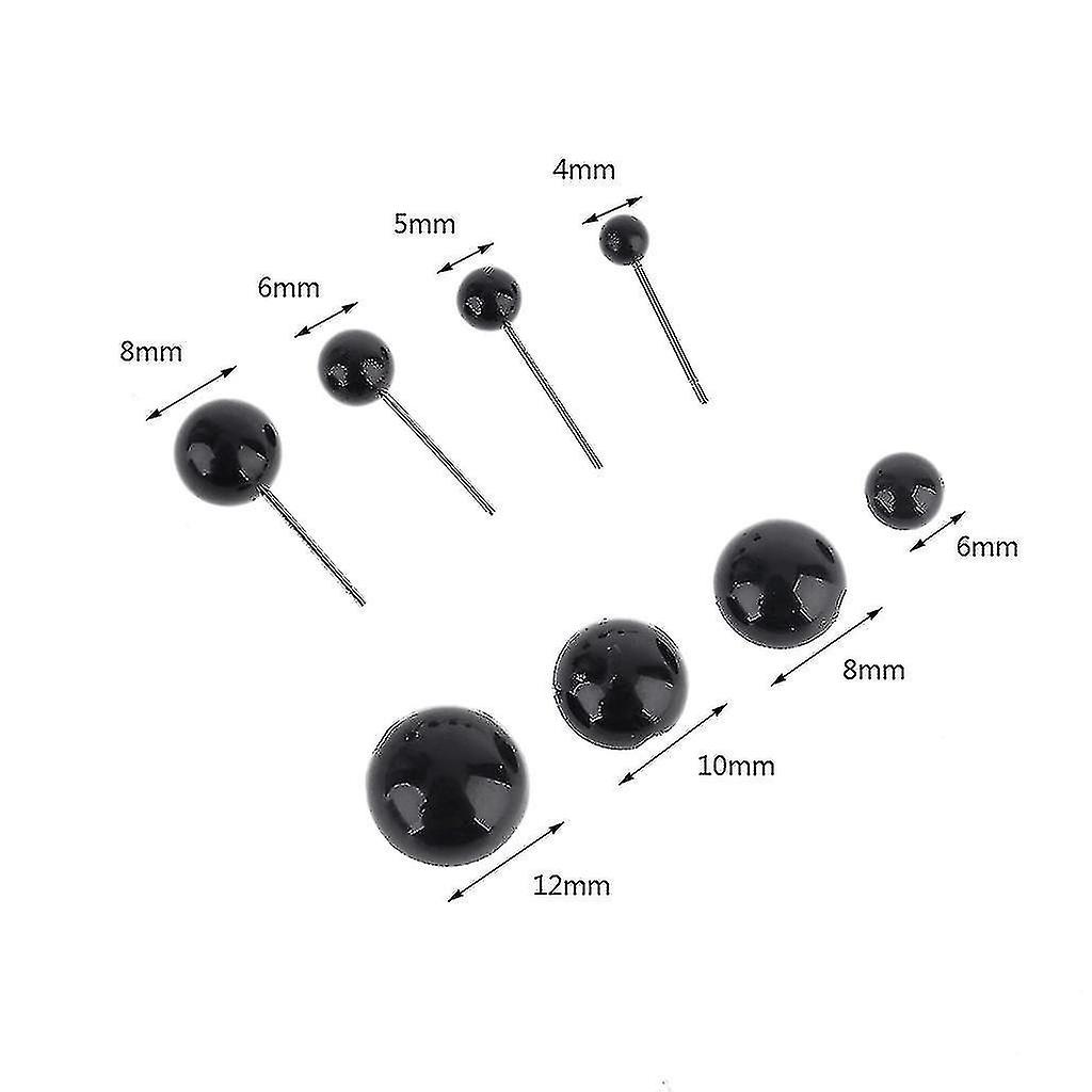 410 Pcs Black Plastic Crafts Safety Eyes 8 Grid 4-12mm Needle Felting Kit For Bear Soft Dolls Craft