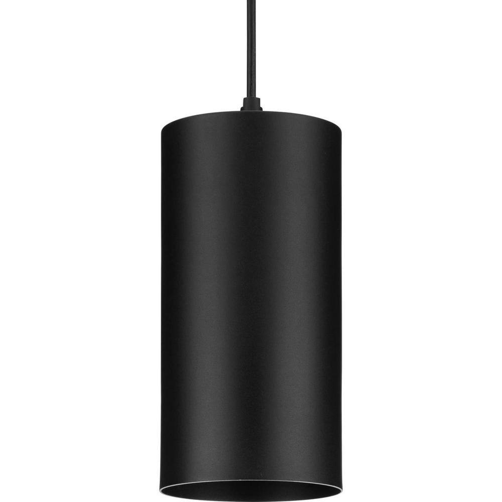 Progress Lighting Cylinder Collection 6 in. 1-Light Black LED Modern Outdoor Pendant Hanging Light P550100-031-30