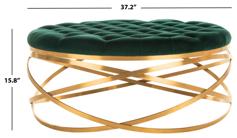 Safavieh Couture Rumi Tufted Velvet Ottoman   Contemporary   Footstools And Ottomans   by Safavieh  Houzz