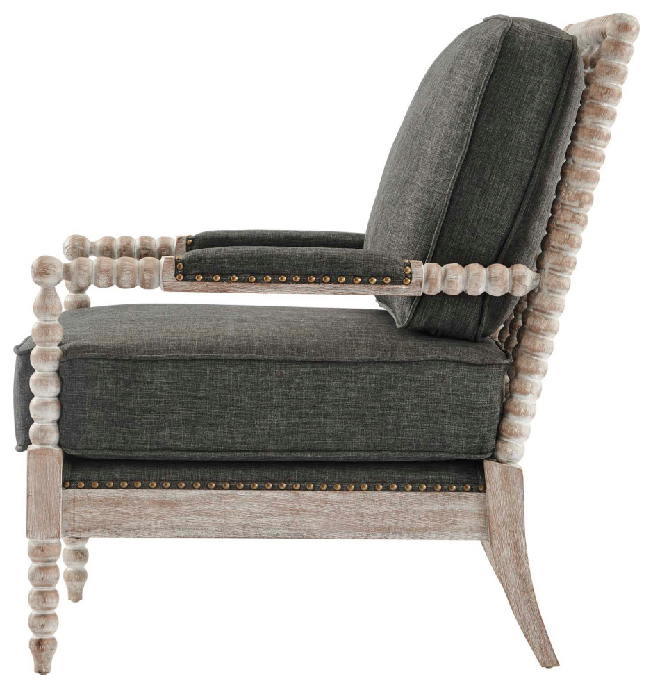 Armchair Accent Chair  Nailhead  Beige  Fabric  Modern  Lounge Cafe Hospitality   Farmhouse   Armchairs And Accent Chairs   by House Bound  Houzz