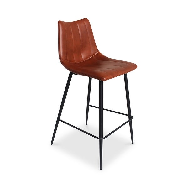 Aurelle Home Alaina Modern Leather Counter Stool (Set of 2) - 18 x 20 x 37