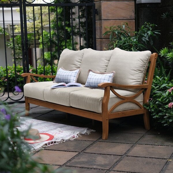 Cambridge Casual Lowell 5piece Teak Wood Outdoor Conversation Set with cushion