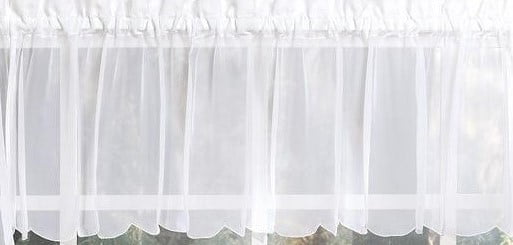 Emelia sheer White kitchen curtain valance