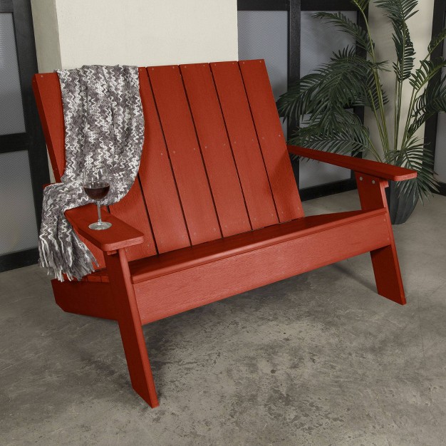 Italica Double Wide Modern Adirondack Chair Rustic Red Highwood