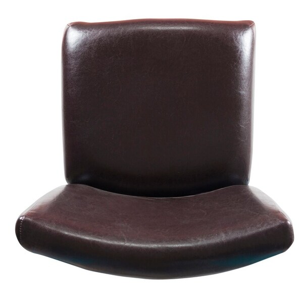 24-inch Luxury Brown Faux Leather Barstool - 24 inches