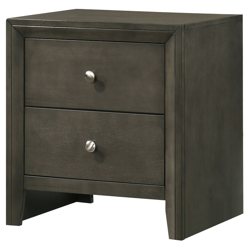 Coaster Furniture Serenity Rectangular 2 drawer Nightstand Rich Merlot And Mod Grey