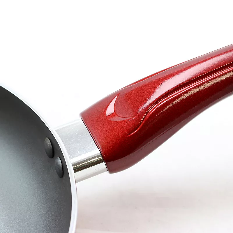 Oster Sato 10 Inch Aluminum Frying Pan in Metallic Red