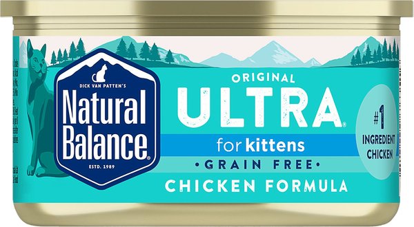 Natural Balance Original Ultra Grain Free Chicken Recipe Canned Kitten Food， 3-oz can， case of 24