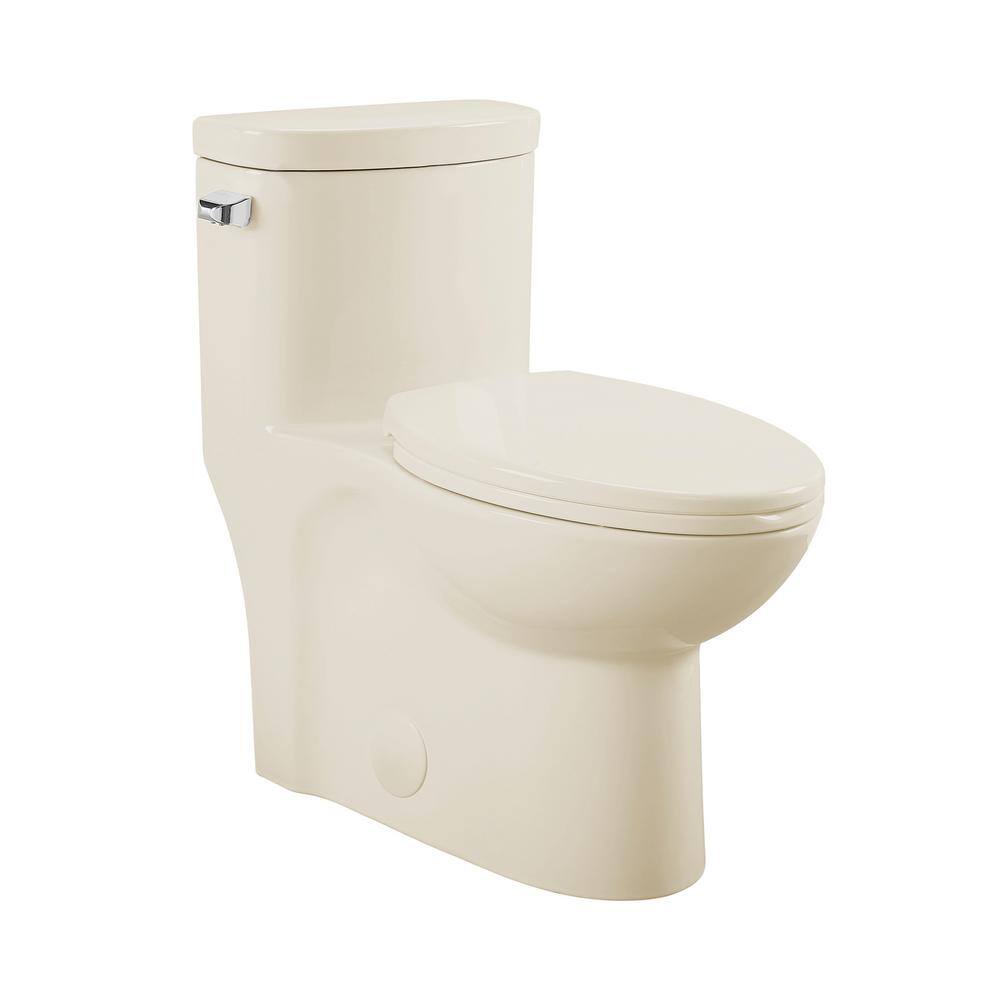 Swiss Madison Sublime 1-piece 1.28 GPF Left Side Single Flush Handle Elongated Toilet in Bisque with Seat Included SM-1T206BQ