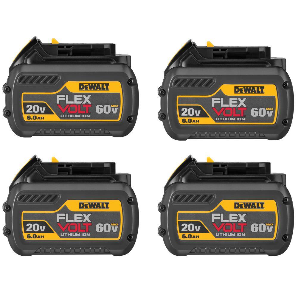 DW FLEXVOLT 20V60V MAX Lithium-Ion 6.0Ah Battery (4 Pack) DCB606-4