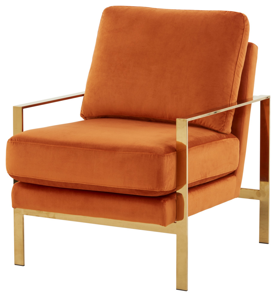 Divani Casa Bayside Modern Orange Fabric Accent Chair   Contemporary   Armchairs And Accent Chairs   by Vig Furniture Inc.  Houzz