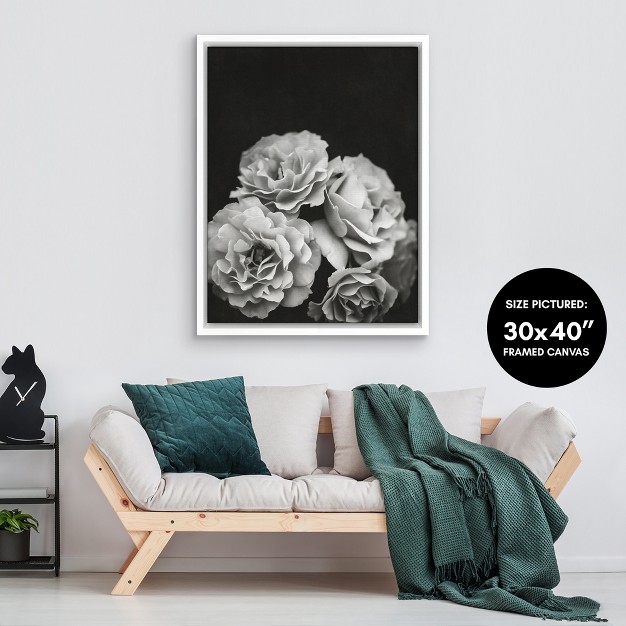 Americanflat Moody Roses By Chaos amp Wonder Design Floating Canvas Frame Modern Wall Art Decor