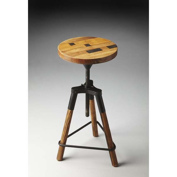 Hinton Reclaimed Wood Revolving Bar Stool