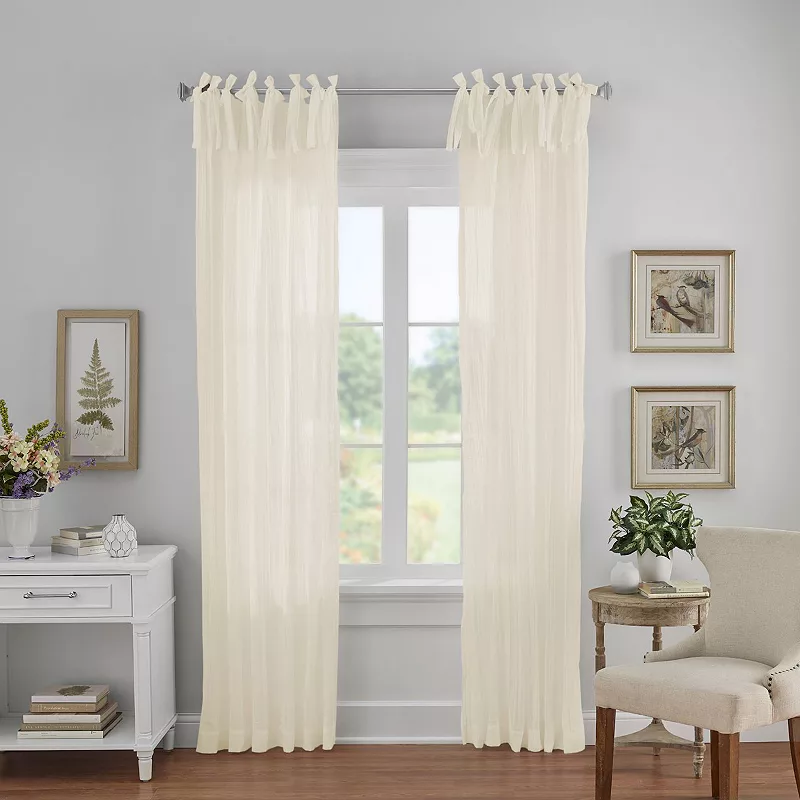 Elrene Home Fashions Jolie Semi-Sheer Tab Top Window Curtain