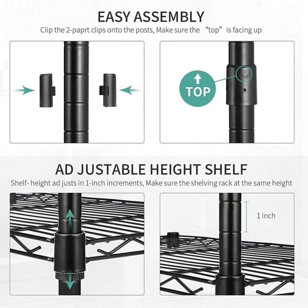 5 Tier Heavy Duty Adjustable Wire Shelving