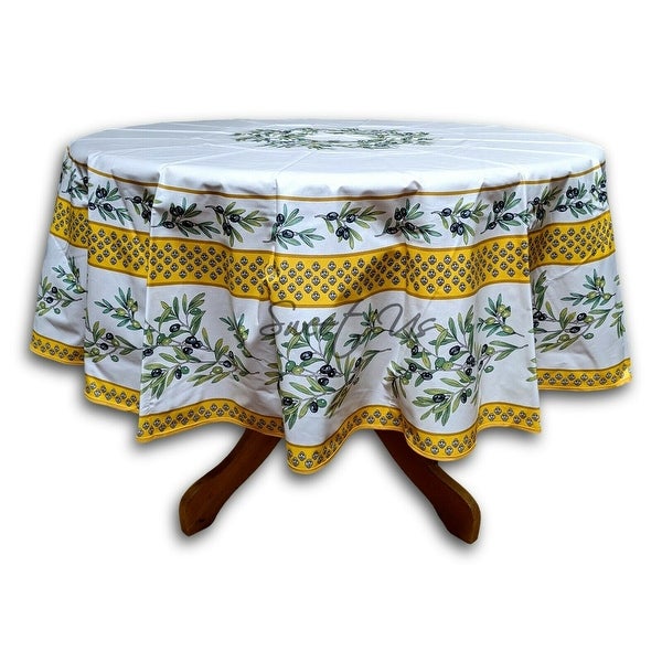 Wipeable Tablecloth Spill Resistant French Fleur Oliviers Collection