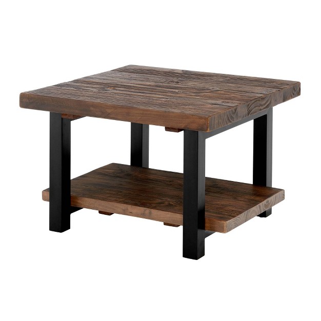 Pomona Cube Coffee Table Reclaimed Wood Rustic Natural Alaterre Furniture