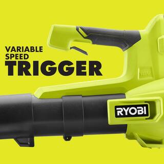 RYOBI ONE+ 18V Cordless String TrimmerEdger and Cordless Leaf Blower with Extra 3-Pack of Spools 4.0 Ah Battery and Charger P2039-AC