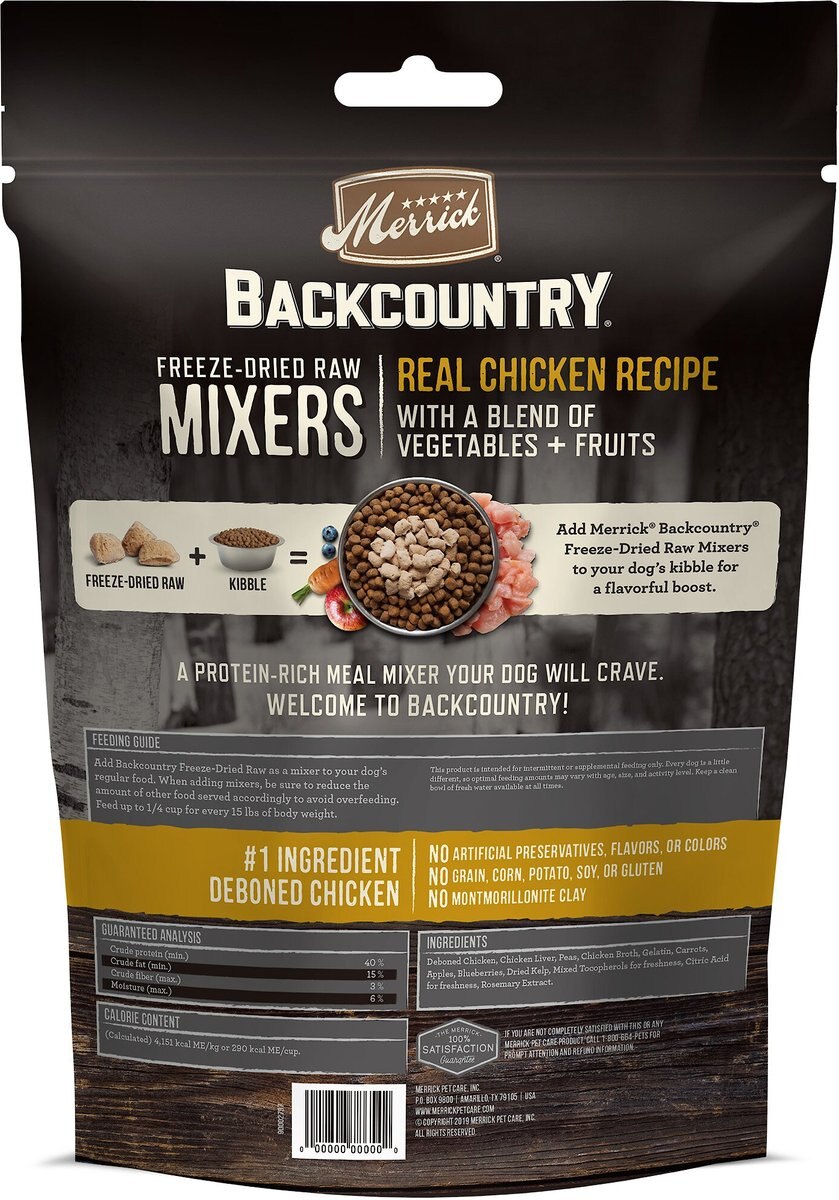 Merrick Backcountry Freeze-Dried Raw Real Chicken Recipe Grain-Free Freeze-Dried Dog Food