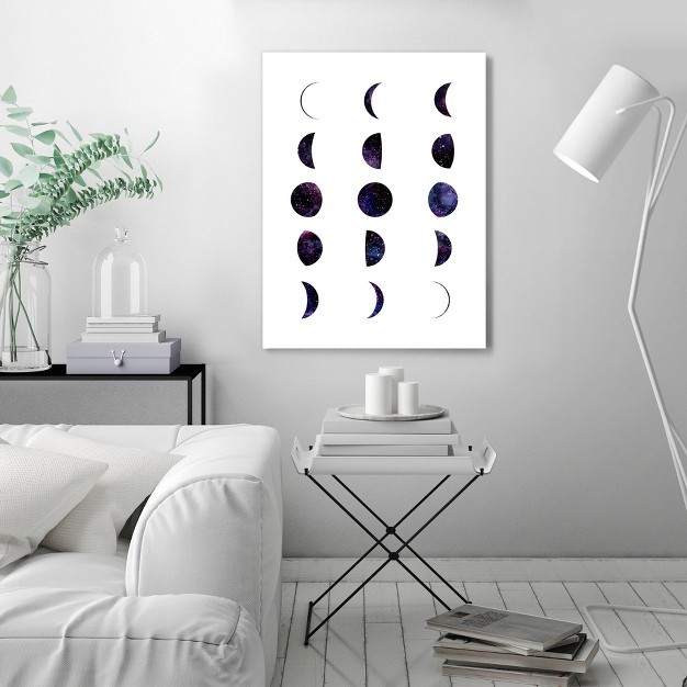 Americanflat Educational Minimalist Moon Phases By Elena David Wrapped Canvas