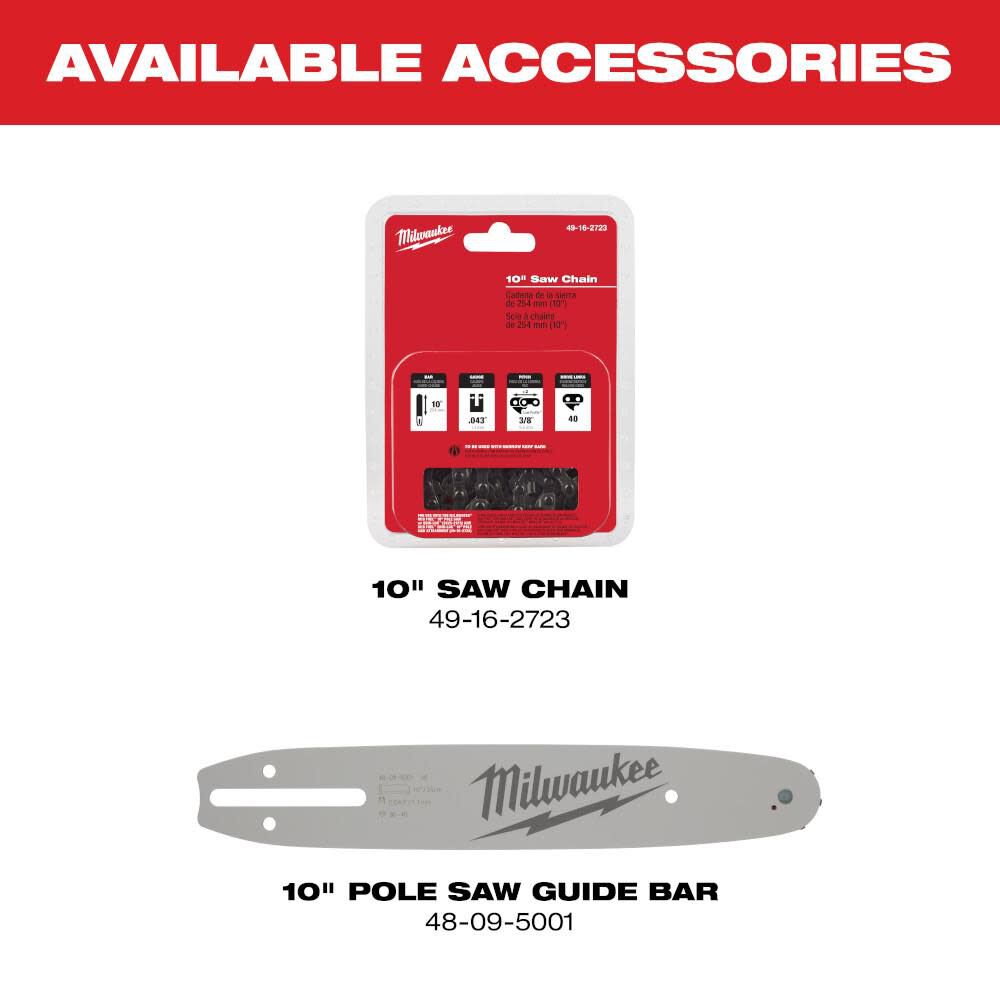 Milwaukee M18 FUEL QUIK-LOK 10 in. Pole Saw Attachment 49-16-2720 from Milwaukee