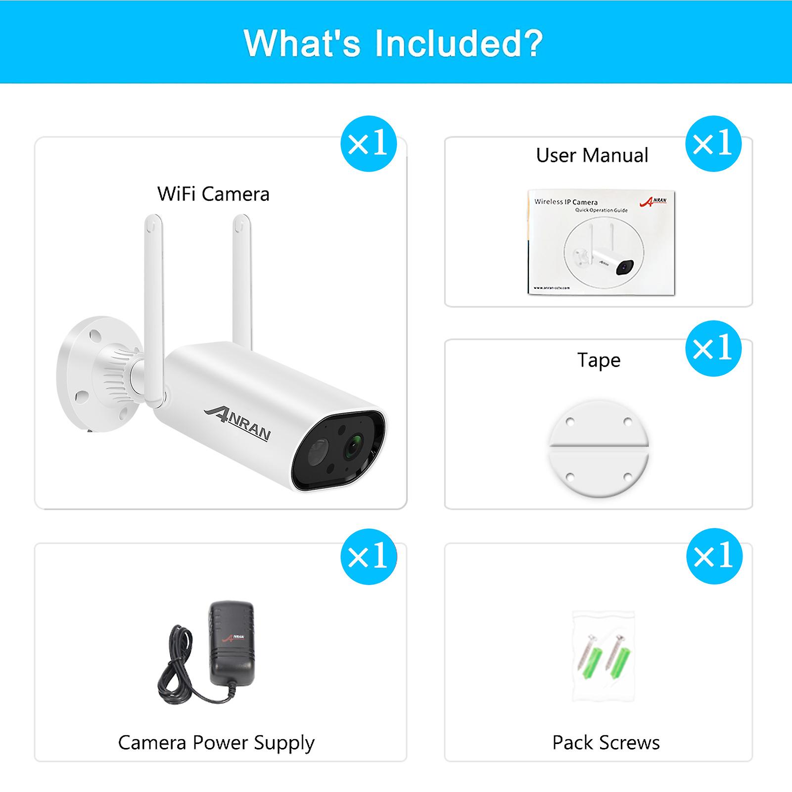 Us Plug Wireless Wifi Security Camera 5mp Super High Definition Outdoor Waterproof Surveillance Camera With Two way Audio，night Vision，motion Detectio