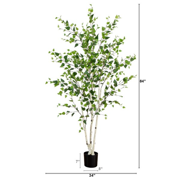 7' Artificial Birch Tree with Real Touch Leaves