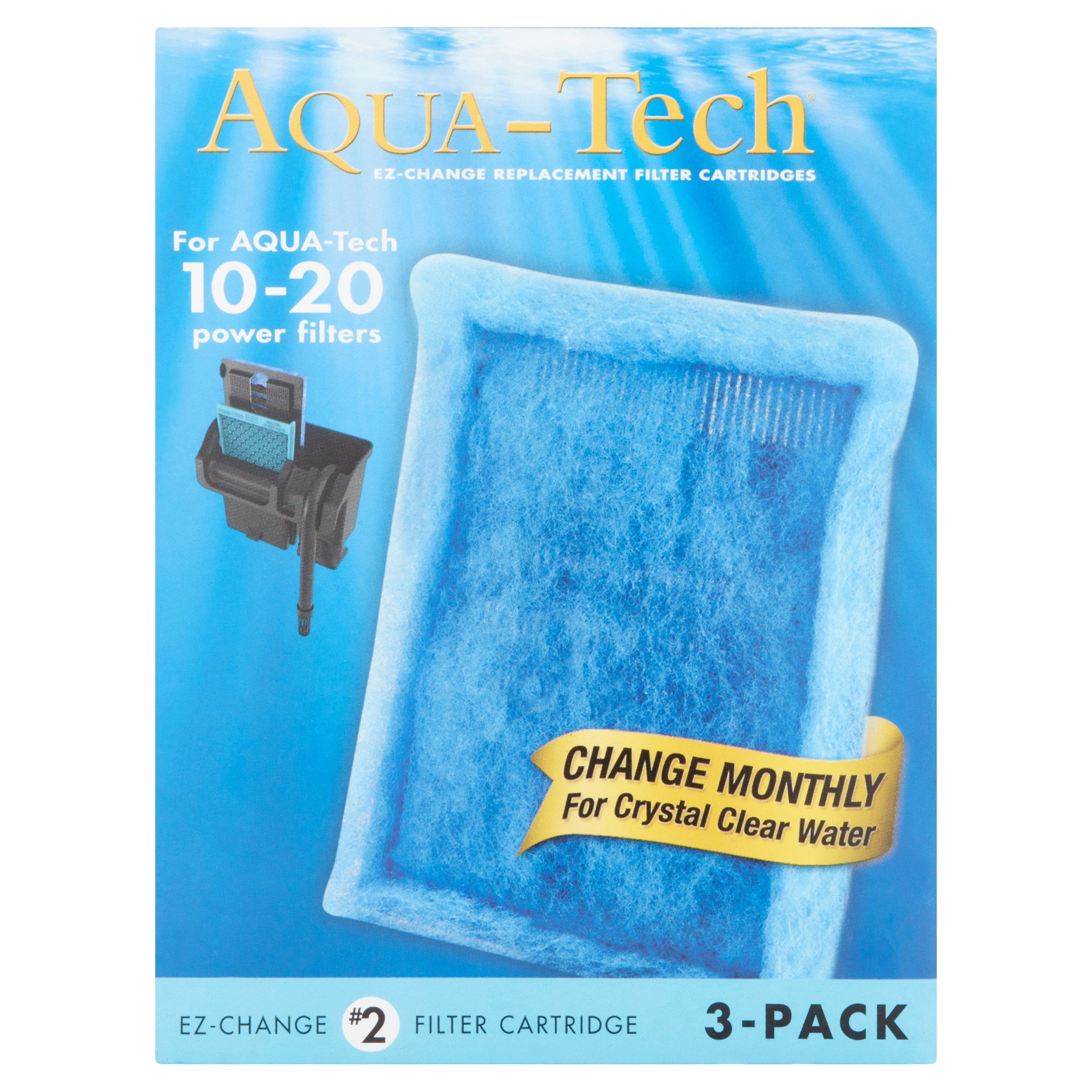 Aqua-Tech EZ-Change Aquarium Filter Cartridge for 10-20G Filters， 3pk