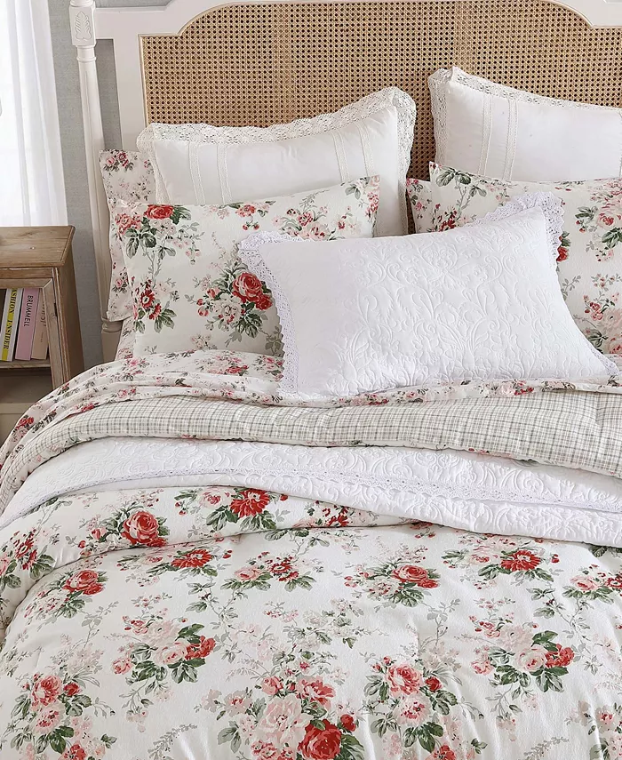 Laura Ashley Ashfield Flannel 2-Piece Comforter Set， Twin