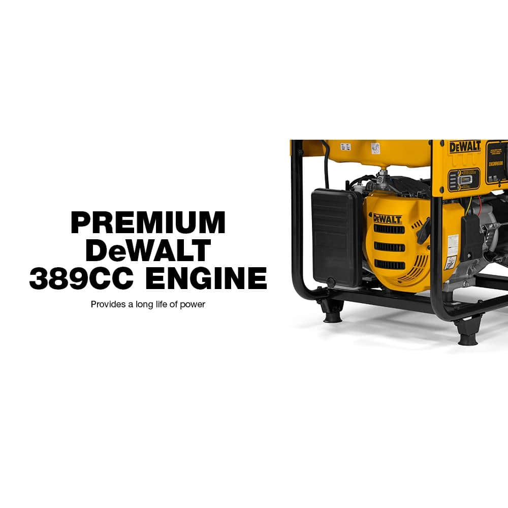 DEWALT 6500-Watt Manual Start Gas-Powered Portable Generator with Idle Control, Covered Outlets and CO Protect DXGNR6500