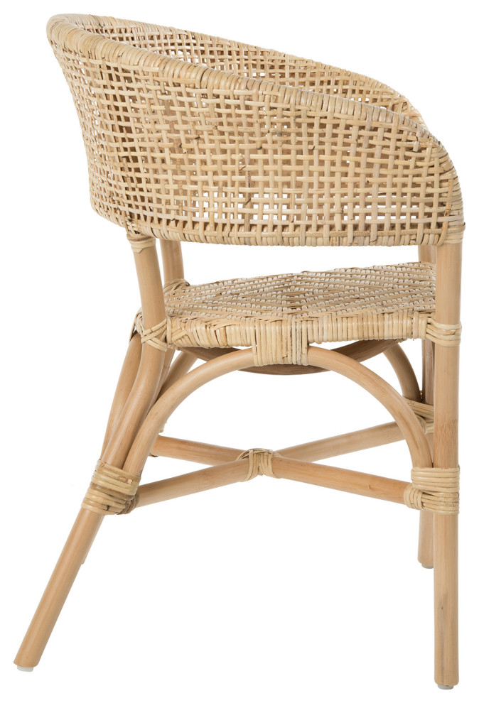 Rattan Cane Webbing Club and Dining Chair  Natural  Set of 2   Tropical   Armchairs And Accent Chairs   by KOUBOO  Houzz