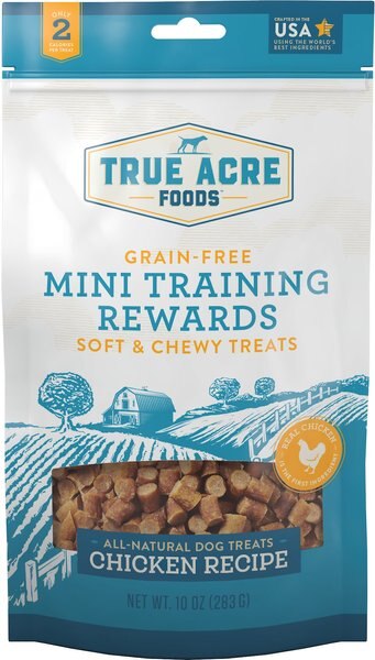 True Acre Foods Chicken Recipe Mini-Training Rewards Grain-Free Soft and Chewy Dog Treats