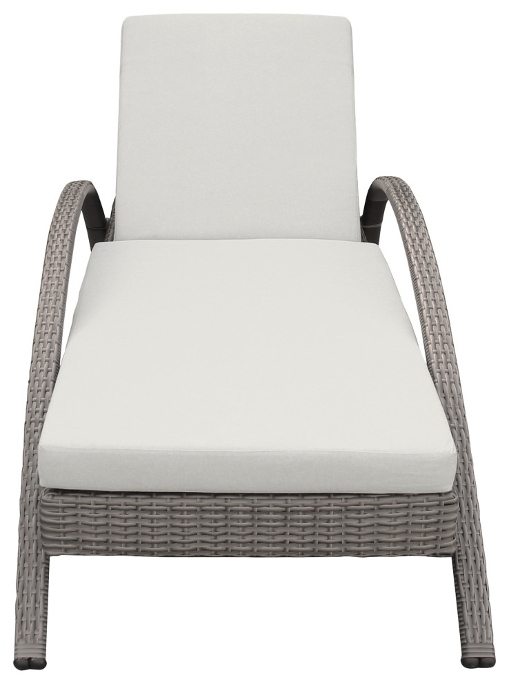 Aloha Adjustable Patio Outdoor Chaise Lounge Chair  Wicker and Cushions   Tropical   Outdoor Chaise Lounges   by Armen Living  Houzz