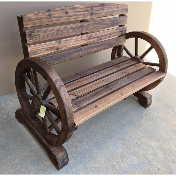 Wagon Wheel Bench 42.25x21x31