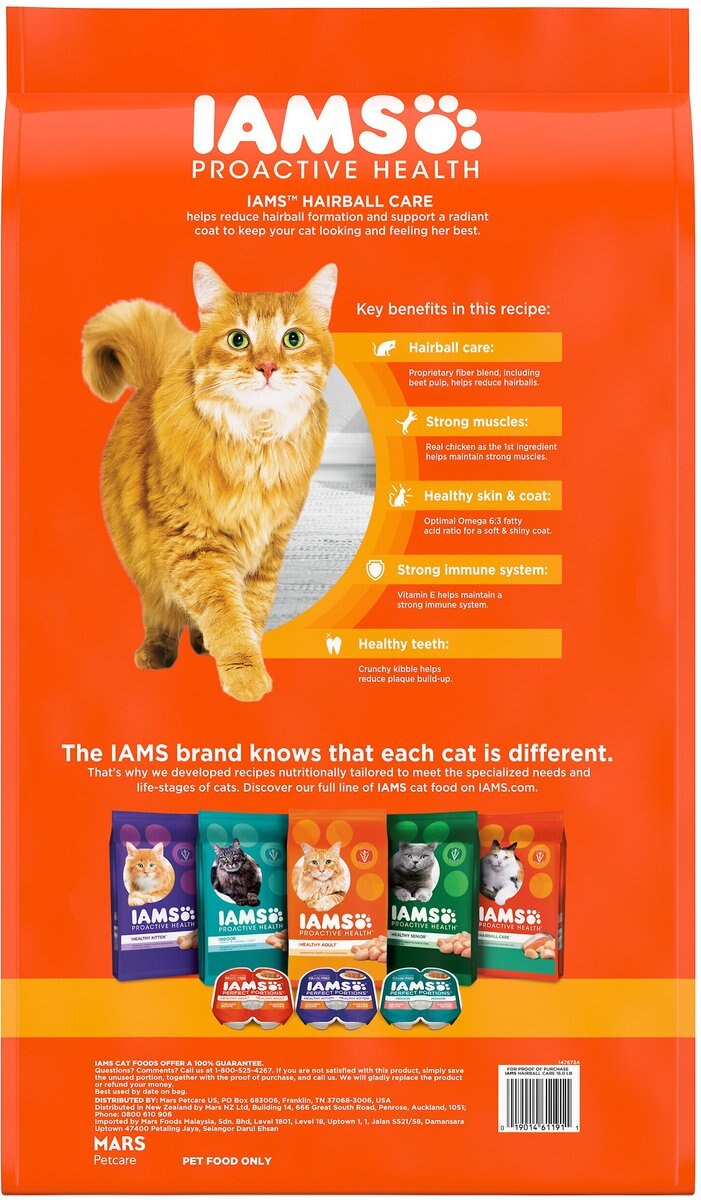 Iams ProActive Health Adult Hairball Care with Chicken and Salmon Dry Cat Food