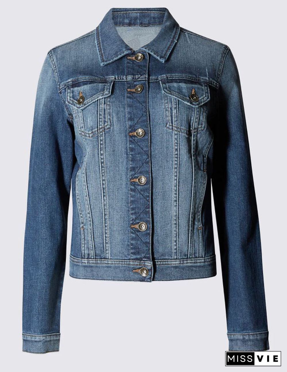 Light Blue Denim Short Jacket