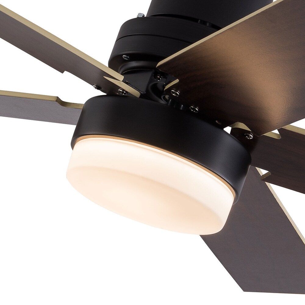 44'' Contemporary Wooden Reversible LED Ceiling Fan with Remote