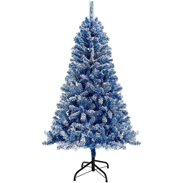 6FT PreLit Hinged Artificial Fir ChristmasTree in Blue