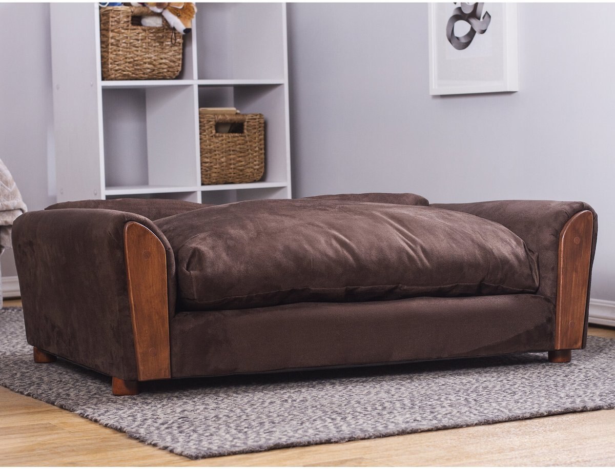 Moots VIP Microsuede Oak Couch Orthopedic Elevated Cat and Dog Bed w/ Removable Cover