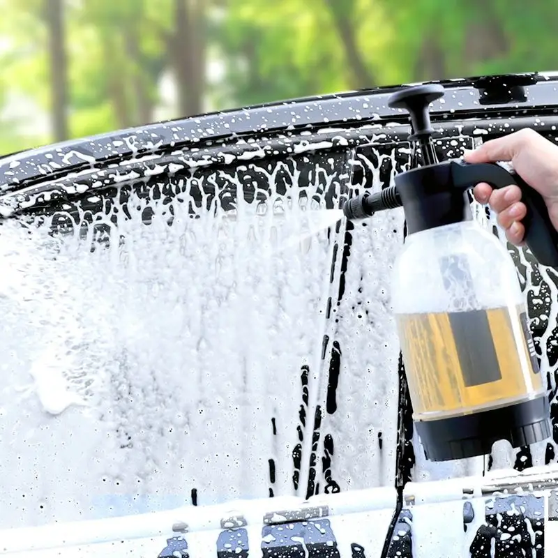 LLX818 2L Foam Sprayer Car Wash Hand held Foam Watering Can Plastic Disinfection Water Bottle Air Pressure Sprayer