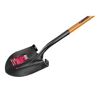 Husky 47 in. L Wood Handle Carbon Steel Digging Shovel with Grip 77416-945