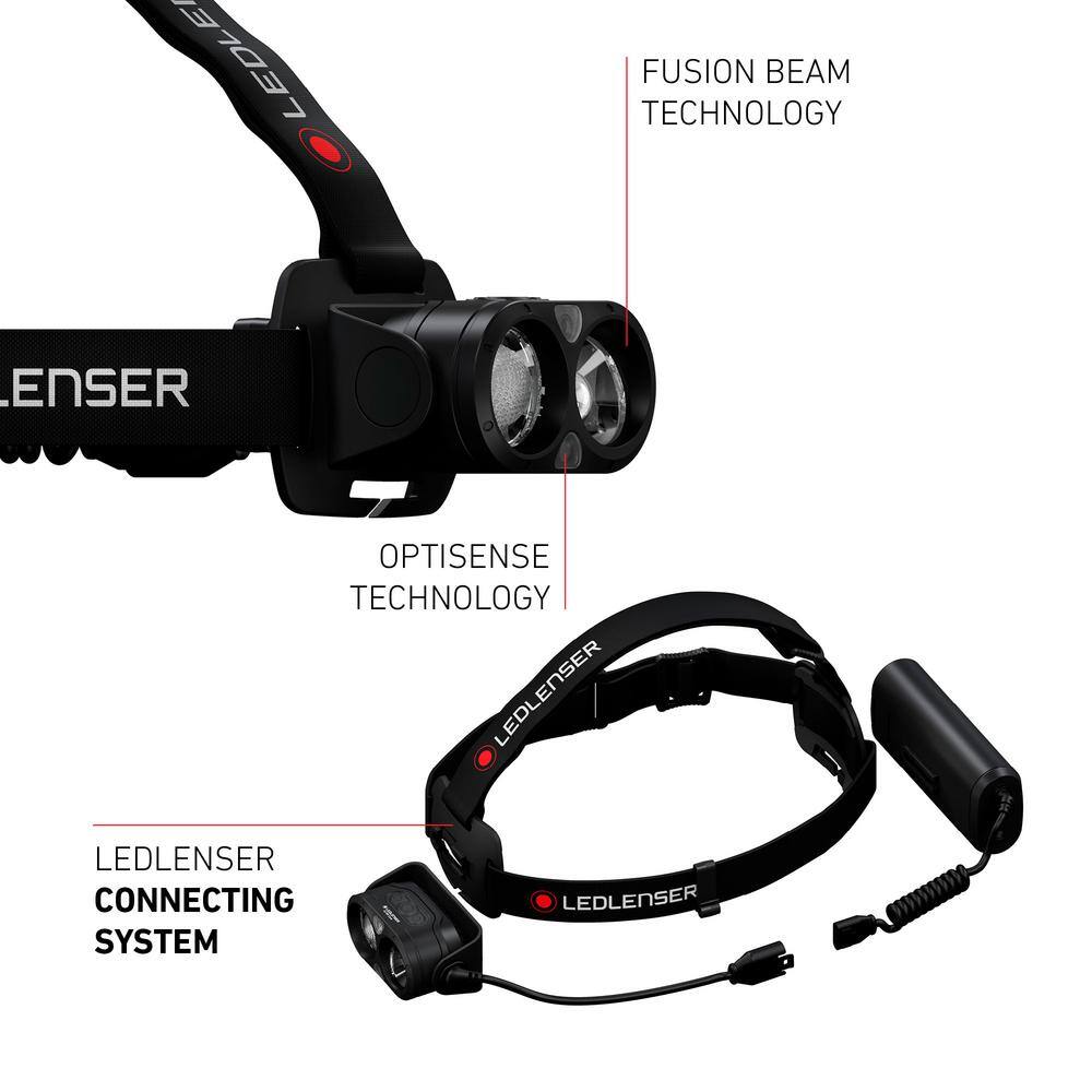 LEDLENSER H19R Core Rechargeable Headlamp 3500 Lumens Fusion Beam Red Light Constant Light Waterproof Magnetic Charge System H19R Core