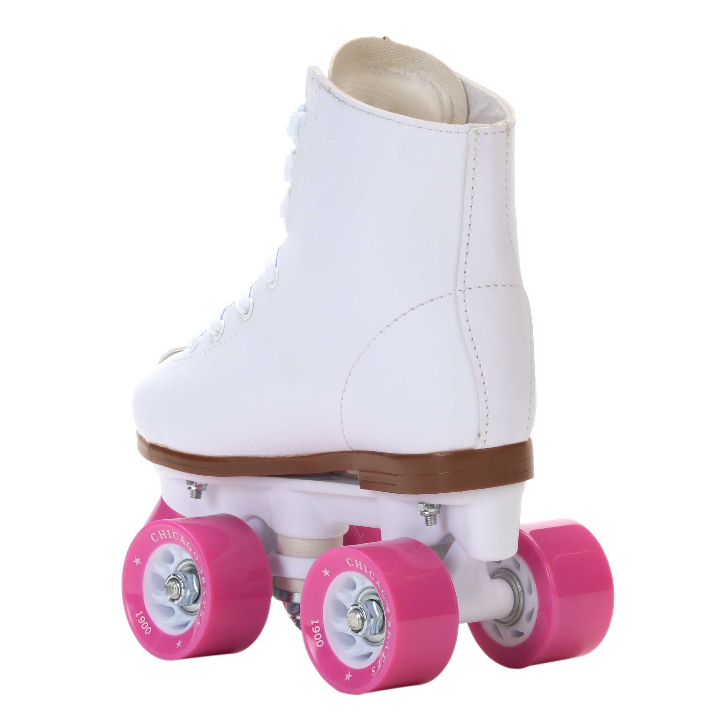 Chicago Skates Girls' Classic Quad Roller Skates White Junior Rink Skates， Size 1