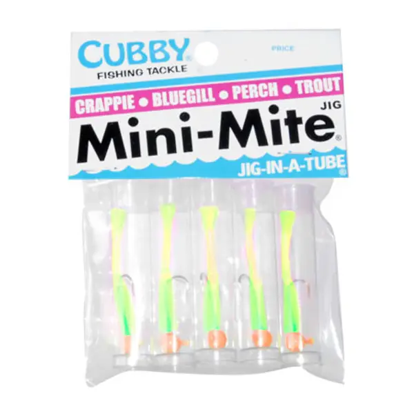 Cubby Orange and Chartreuse Mini-Mite Fishing Lure